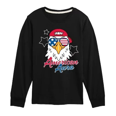 Футболка American Aura Eagle с длинным рукавом и графическим рисунком черного цвета