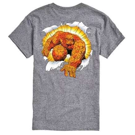 Мужская футболка с коротким рукавом Fantastic Four Thing Break Through с графическим рисунком athletic heather