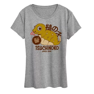 Женская футболка с принтом Instant Message Tsuchinoko, серая