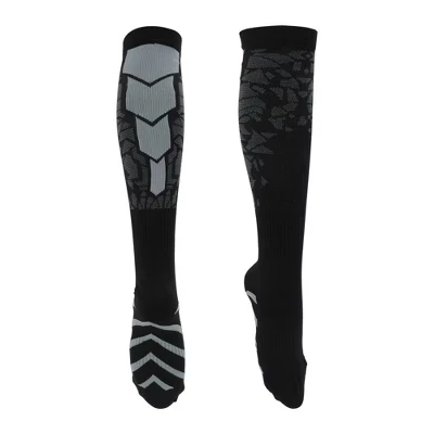 Cycling Athletic Socks Anti Slip Sweat Absorb Anti Friction Outdoor Foot Line Stripes 1 Pair black, light gray