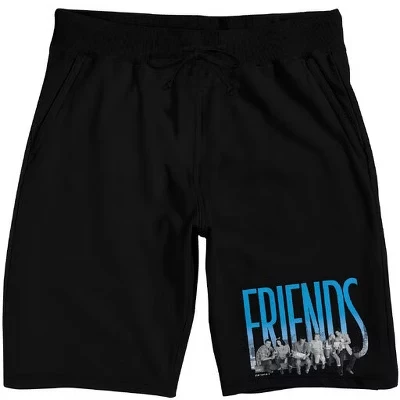 Мужские пижамные шорты Friends «Друзья на диване», черные
