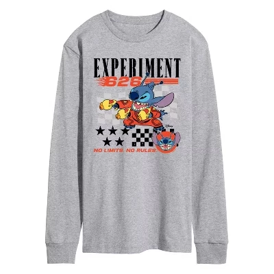 Мужской лонгслив Lilo & Stitch Racing Jersey, серый меланж