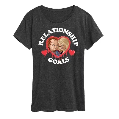 Женская футболка Chucky «Relationship Goals», антрацитовая