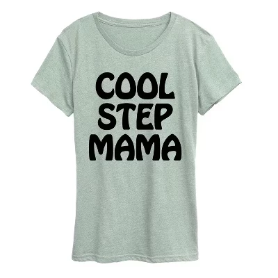 Женская крутая футболка Step Mama с коротким рукавом и рисунком heather sea foam