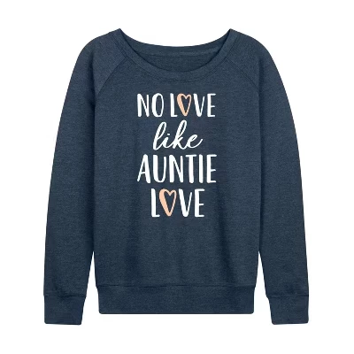 Женская легкая махровая рубашка Auntie Love с широким вырезом и длинным рукавом с графическим рисунком цвета Хизер индиго