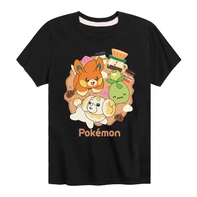 Футболка с коротким рукавом и рисунком группы Pokémon - Cafe для мальчиков, черная