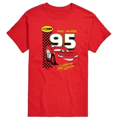 Мужская футболка с коротким рукавом и графическим рисунком Lightning McQueen Speed I Am Speed, красная