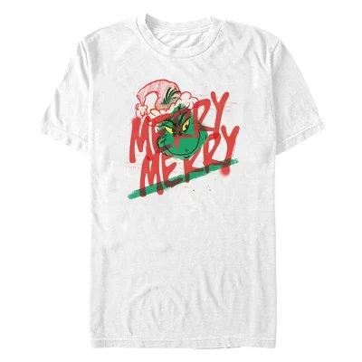Мужская футболка The Grinch Merry Graffiti, белая