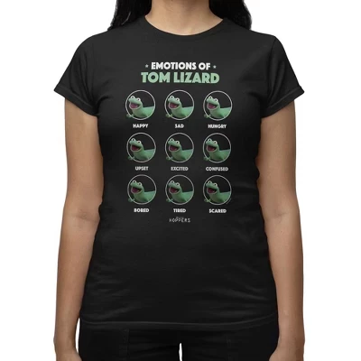 Женская футболка Pixar Hoppers Emotion Of Tom Lizard черного цвета
