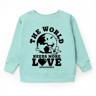 SmileyWorld Миру нужно больше любви Молодежная толстовка seafoam