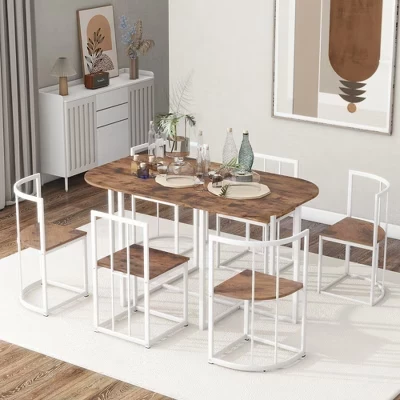 Обеденный набор ModernLuxe, 7 предметов, бело-вишневый