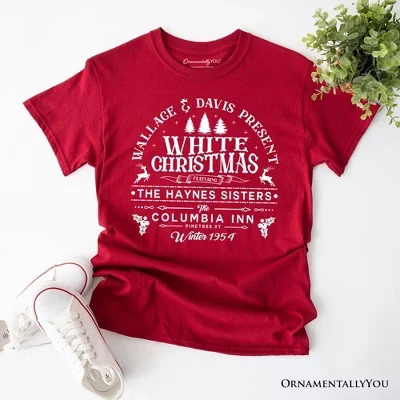 Женская футболка OrnamentallyYou White Christmas винтаж, бордовая