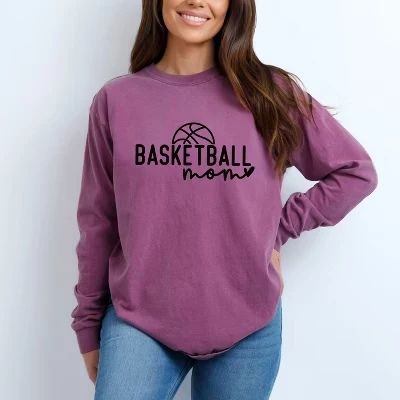 Женская баскетбольная одежда Mom Ball с длинным рукавом, окрашенная футболка berry