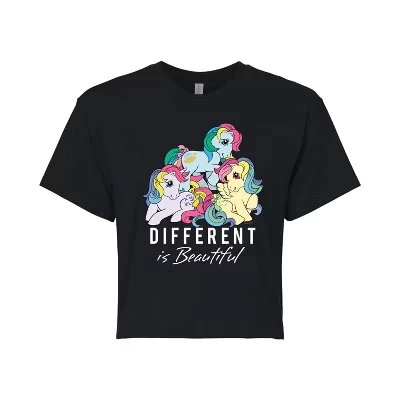 Женская - - Different Is Красивая укороченная футболка с рисунком черного цвета