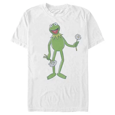 Мужская футболка The Muppets «Кермит с букетом», белая