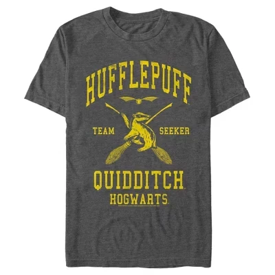 Мужская футболка Harry Potter Hufflepuff Seeker, серый меланж