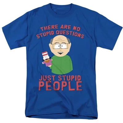 Мужская футболка South Park No Stupid Questions, синяя