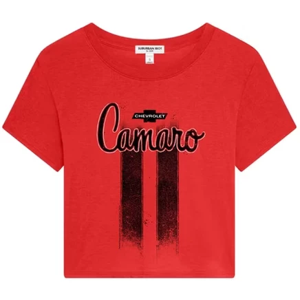 Женский укороченный топ Chevrolet Camaro Stripes, красный