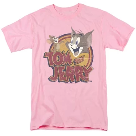 Мужская футболка Tom and Jerry «Water Damaged», розовая