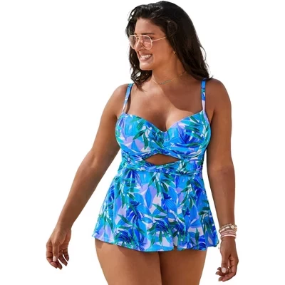 Женский топ-танкини Swimsuits for All с косточками, перилла