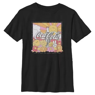 Футболка с логотипом Coca Cola Unity Square для мальчиков черная