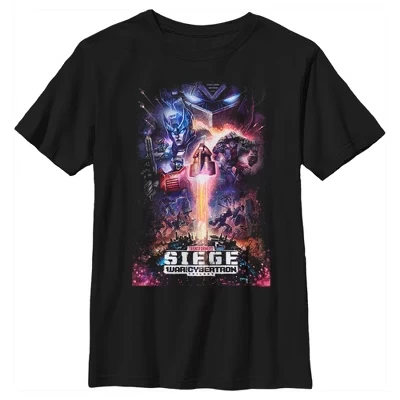 Футболка для мальчиков Transformers Siege Poster, черная