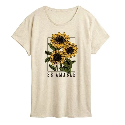 Женская винтажная футболка с коротким рукавом Sunflowers Se Amable и графическим принтом birch