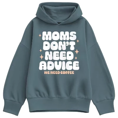Женское худи Instant Message «Moms Dont Need Advice», синее