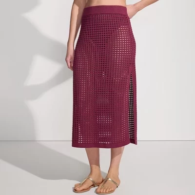Женская юбка-парео Lands End Cotton Maxi, бордовая