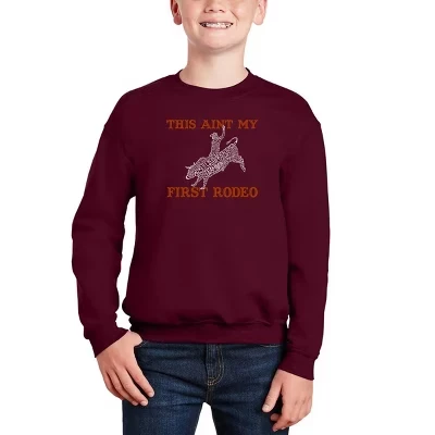 Это не первое мое Родео - Бордовая толстовка с круглым вырезом в стиле Word Art от Boy's.