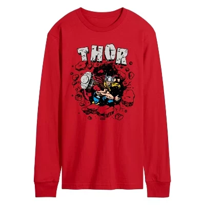 Men's -  - Rock Burst Long Sleeve Graphic T-Shirt red