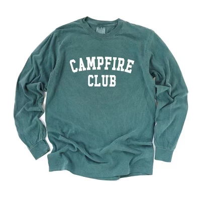 Женская окрашенная футболка Campfire Club с длинным рукавом