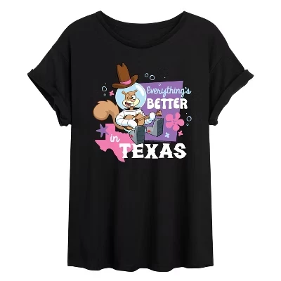 Женская футболка с объемным рисунком Everythings Better In Texas черного цвета.