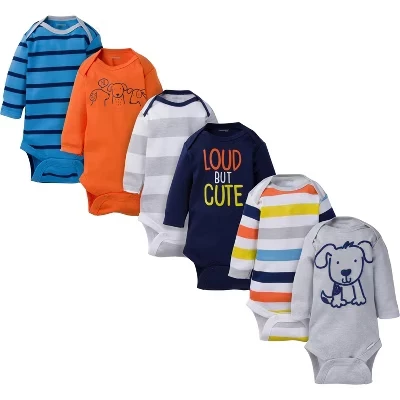 Боди для мальчика Onesies Brand 6 шт., темно-синий/оранжевый