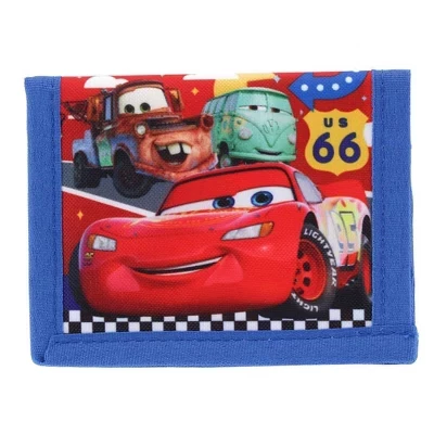 Детский кошелек Disney Cars с молнией Маккуином и другом на крючке и застежке, двухсторонний, красный