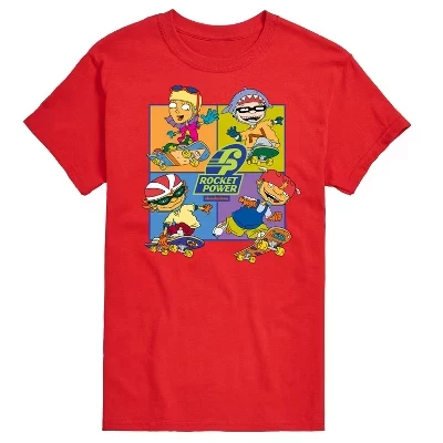 Мужская футболка Rocket Power Otto Regina Sam Maurice Skaters с коротким рукавом и графическим рисунком, красная