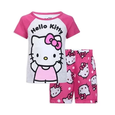 Комплект для девочек Hello Kitty футболка и шорты, розовый