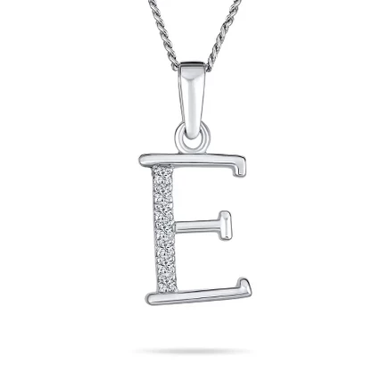 Кулон Bling Jewelry с буквой E, серебро 925, серебристый