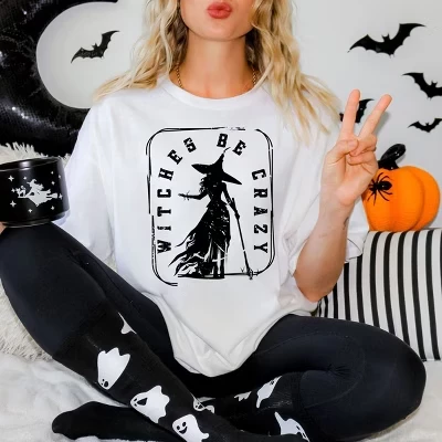 Прямоугольная одежда Witches Be Crazy, окрашенная в белый цвет