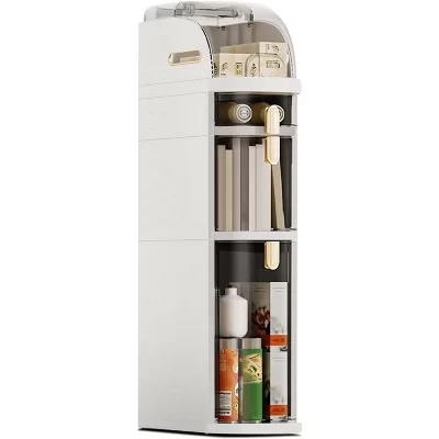 Ultra-Thin Storage Cabinet with Wheels - 3-Tier Slim Narrow Organizer for Small Spaces, Transparent Drawers, Waterproof & Sturdy ABS+PP 3 tir 16.14