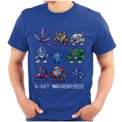 8-битная графическая футболка с героями Mega Man для мужчин или женщин, лицензированная королевская