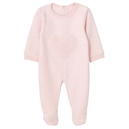 Комбинезон Baby Sleep N' Play для новорожденных в бледно-розовую полоску, сердечко