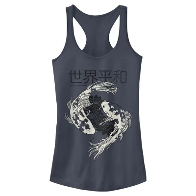 Женская майка для юниоров Lost Gods Peaceful Koi Fish Racerback цвета индиго