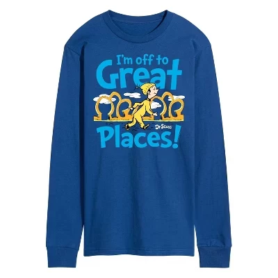 Мужской лонгслив Dr. Seuss I'm Off To Great Places, синий
