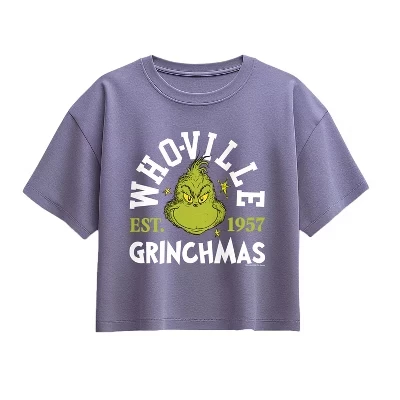 Футболка с коротким рукавом Whoville Grinchmas с квадратным рисунком bariwinkle