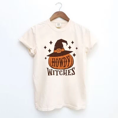Женская окрашенная футболка с коротким рукавом Howdy Witches Stars