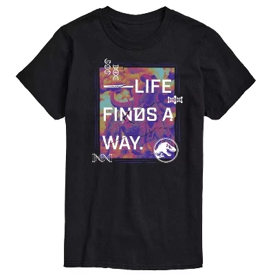 Мужская футболка с коротким рукавом Life Finds A Way с графическим рисунком, черная