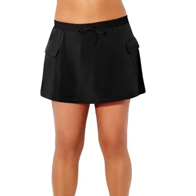 Купальники для всех типов легких быстросохнущих грузовых моделей Swim Skort (доступны большие размеры) черного цвета