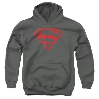 Худи для мальчиков Superman «Красно-черный щит», угольное