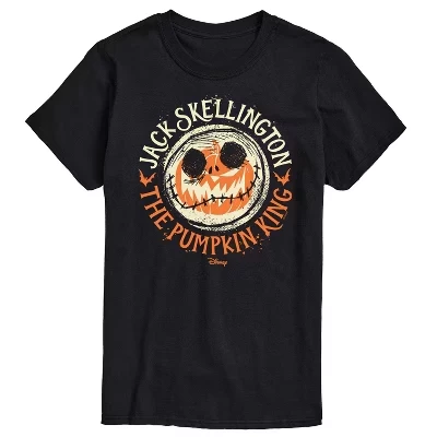 Мужская футболка Jack Skellington The Pumpkin King с коротким рукавом и графическим рисунком, черная